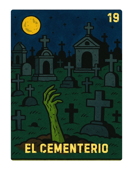 El Cementerio Spooky Lotería card