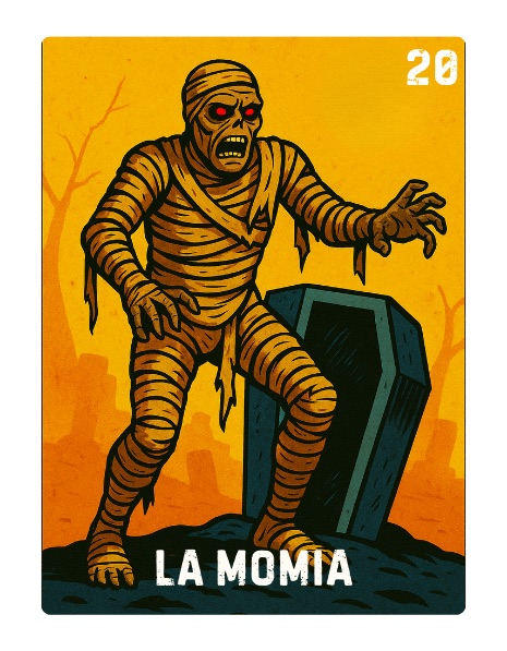 La Momia Spooky Lotería card