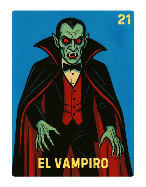 El Vampiro Spooky Lotería card
