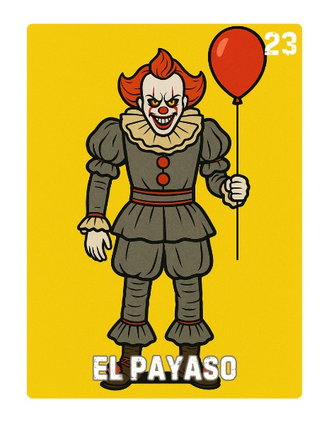 El Payaso Spooky Lotería card