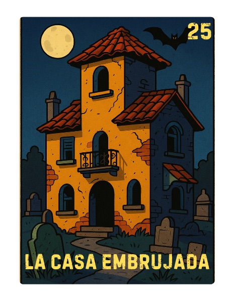La Casa Embrujada Spooky Lotería card