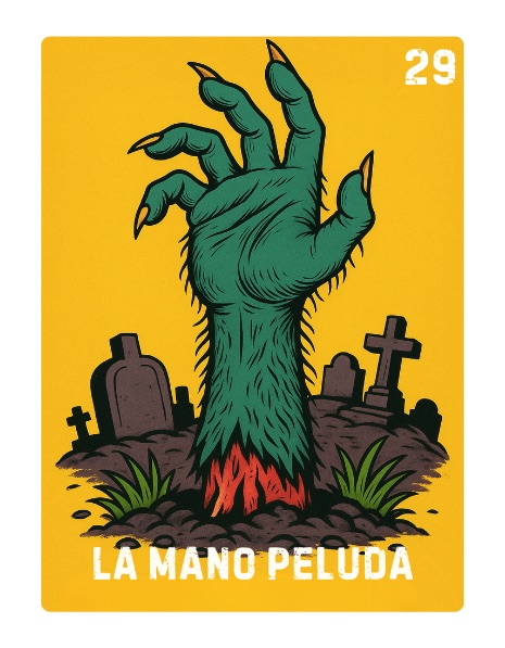 La Mano Peluda Spooky Lotería card