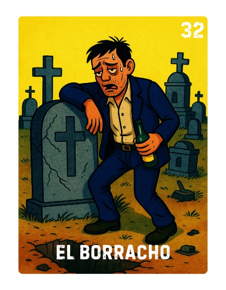 El Borracho Spooky Lotería card
