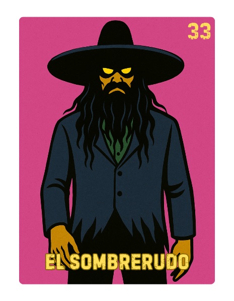 El Sombrerudo Spooky Lotería card
