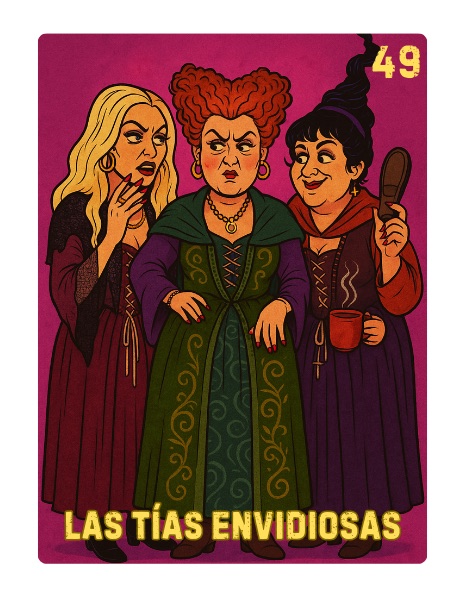 Las Tías Envidiosas Spooky Lotería card