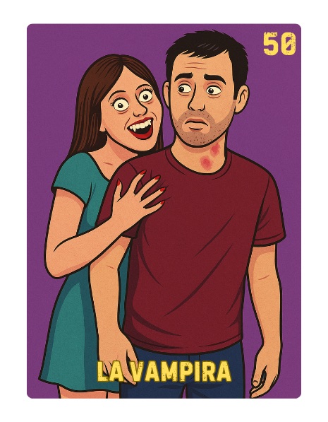 La Vampira Spooky Lotería card