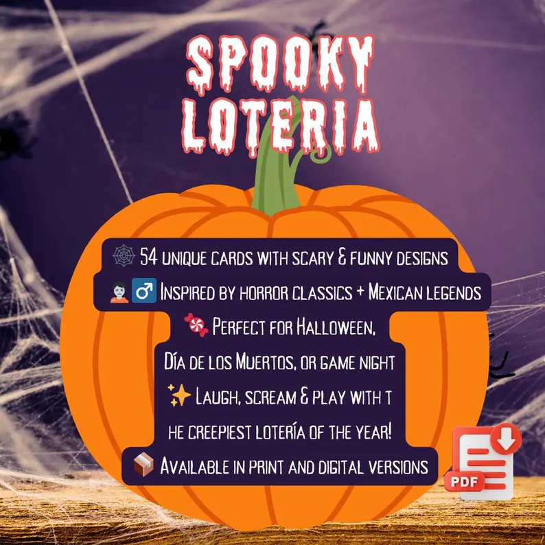Spooky Lotería cards