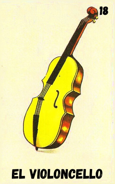 El Violoncello, carta tradicional de Lotería